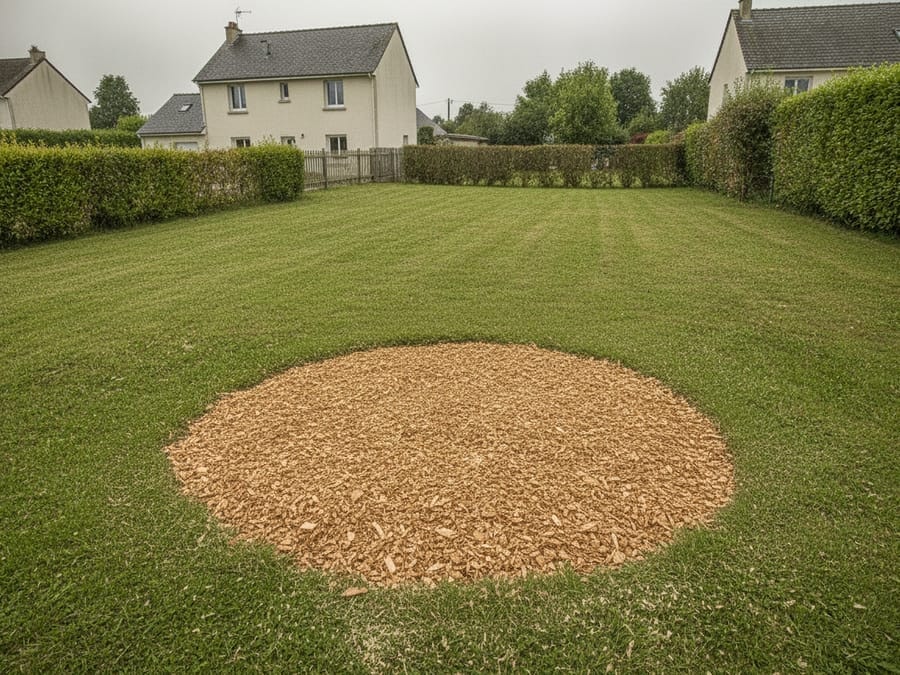 Terrain nivelé après rognage de la souche de chêne à Chantenay Nantes